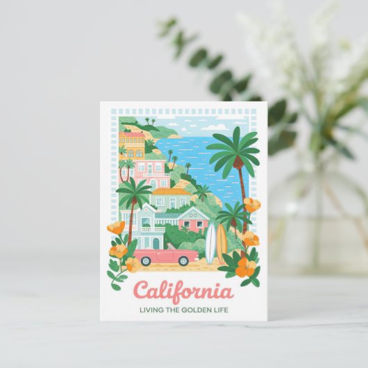 Californië leven de Golden Life Summer Travel Briefkaart (Staand voorkant)