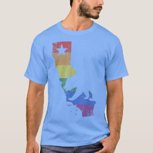 Californië LGBT Gay Pride Rainbow Flag T-shirt