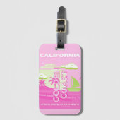 Californië, Los Angeles, Reiskunst, Preppy, Roze Bagagelabel (Voorkant (verticaal))