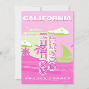Californië, Los Angeles, Reiskunst, Preppy, Roze Feestdagenkaart