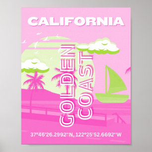 Californië, Los Angeles, Reiskunst, Preppy, Roze Poster