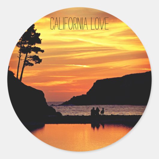 Californië Love Beach Sunset Sticker (Voorkant)