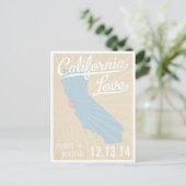 Californië Love Save the Date Briefkaart (Staand voorkant)