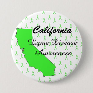 Californië Lyme-ziekte bewustzijnslint knop Ronde Button 7,6 Cm
