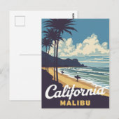Californië Malibu Beach Surfer Briefkaart (Voorkant / Achterkant)