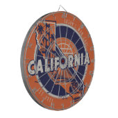 Californië Man Grot Custom Naam Est Datum Dartbord (Voorkant Links)