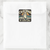  Californië Meisje Vierkante Sticker (Tas)