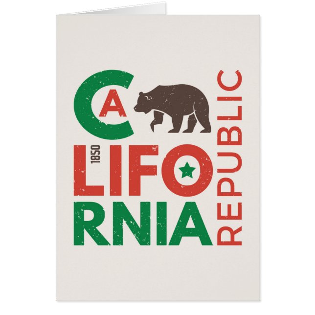 Californië met Grizzly Beer Logo (Voorkant)