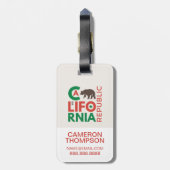 Californië met Grizzly Beer Logo Bagagelabel (Achterkant verticaal)