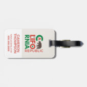 Californië met Grizzly Beer Logo Bagagelabel (Achterkant horizontaal)