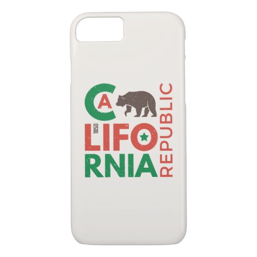 Californië met Grizzly Beer Logo Case-Mate iPhone Case (Achterkant)