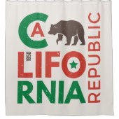 Californië met Grizzly Beer Logo Douchegordijn (Voorkant)
