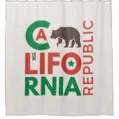 Californië met Grizzly Beer Logo Douchegordijn (Voorkant)