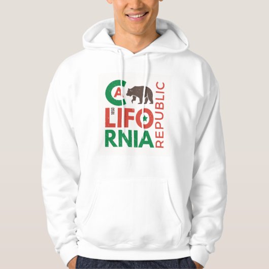Californië met Grizzly Beer Logo Hoodie (Voorkant)