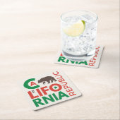 Californië met Grizzly Beer Logo Kartonnen Onderzetters (Insitu)
