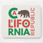 Californië met Grizzly Beer Logo Muismat (Voorkant)