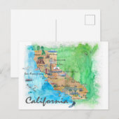 Californië met toeristische kaart (Voorkant / Achterkant)