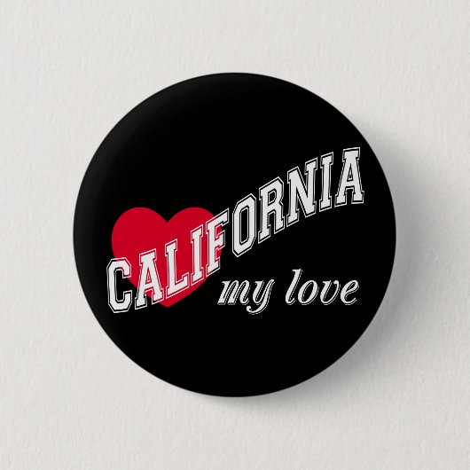 Californië mijn liefde ronde button 5,7 cm (Voorkant)