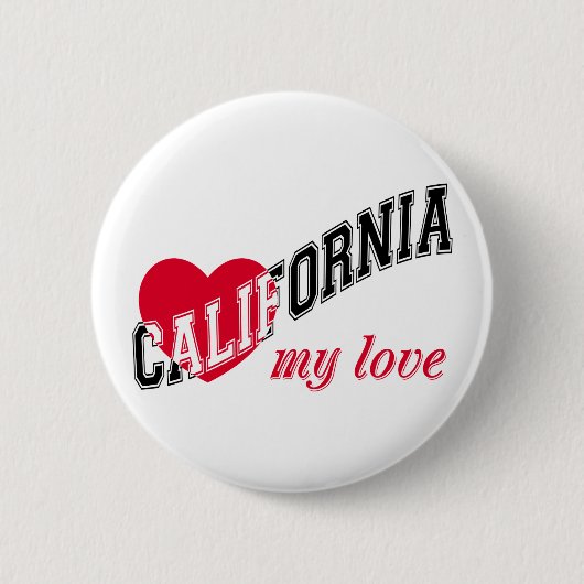 Californië mijn liefde ronde button 5,7 cm (Voorkant)