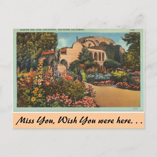 Californië, Mission San Juan Capistrano Briefkaart (Voorkant)