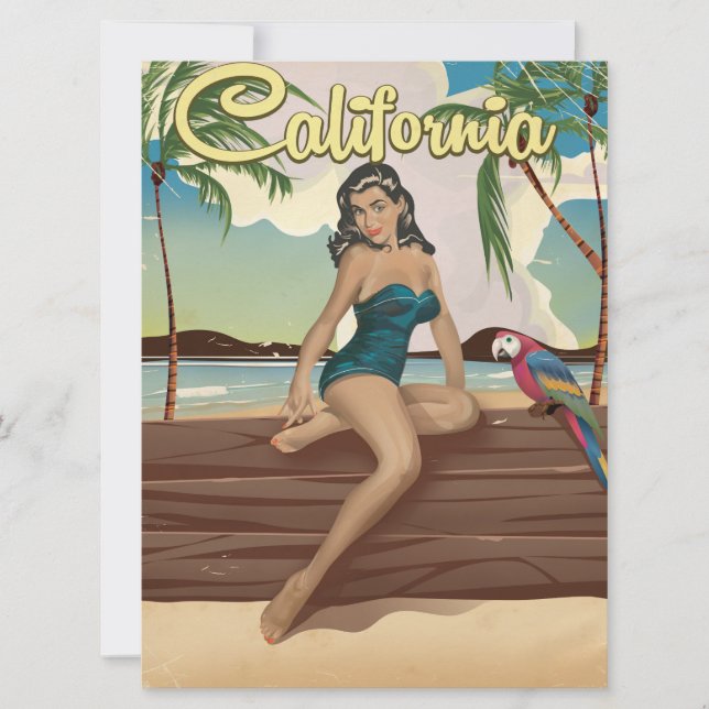 Californië Model retro reisposter (Voorkant)