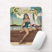 Californië Model retro reisposter Muismat (Met muis)