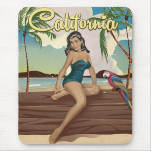 Californië Model retro reisposter Muismat