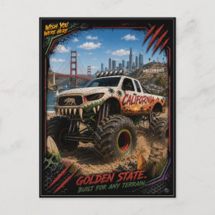 Californië Monster Truck Off Road Kunst Ansichtkaa Briefkaart