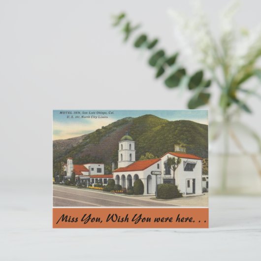 Californië, Motel Inn, San Luis Obispo Briefkaart (Staand voorkant)