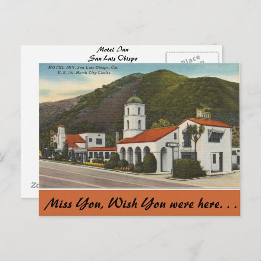 Californië, Motel Inn, San Luis Obispo Briefkaart (Voorkant / Achterkant)