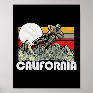 Californië Mountainbiken Vintage Retro 80s-sfeer Poster