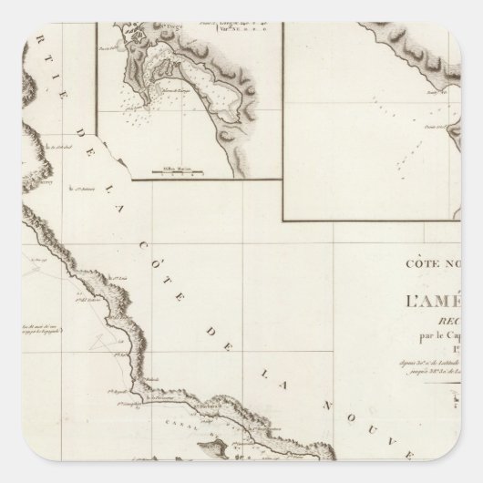 Californië naar El Rosario Vierkante Sticker (Voorkant)