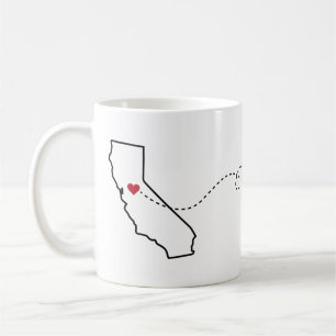 Californië naar Nebraska - Mok van Heart2Heart Co