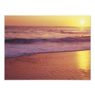 Californië, nabij Santa Cruz, uitzicht op strand b Foto Afdruk