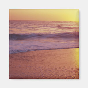 Californië, nabij Santa Cruz, uitzicht op strand b Magneet