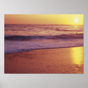 Californië, nabij Santa Cruz, uitzicht op strand b Poster