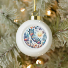 Californië Natuur Winter Keramische Bal Ornament