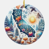 Californië Natuur Winter Kerstmis Keramisch Ornament (Achterkant)