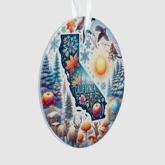 Californië Natuur Winter Kerstmis Ornament (voorkant)