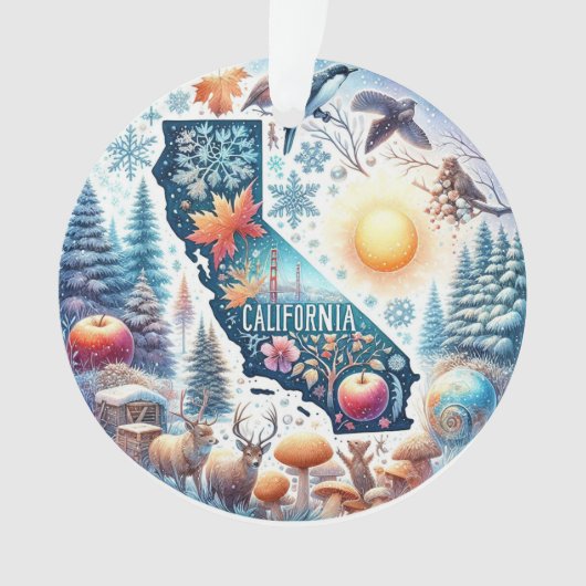 Californië Natuur Winter Kerstmis Ornament (voorkant)