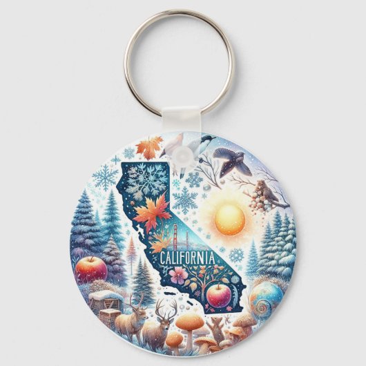 Californië Natuur Winter Sleutelhanger (Voorkant)