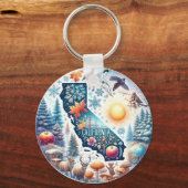 Californië Natuur Winter Sleutelhanger (Achterkant)