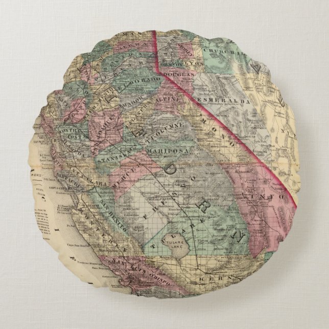 Californië, Nevada 2 Rond Kussen (Voorkant)