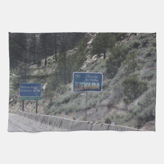 Californië-Nevada grens Keukenhanddoek (Horizontaal)