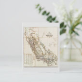 Californië Nevada Historic Map USA Briefkaart (Staand voorkant)
