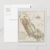  Californië Nevada Historic Map USA Briefkaart (Voorkant / Achterkant)