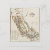 Californië Nevada Historic Map USA Briefkaart (Voorkant)