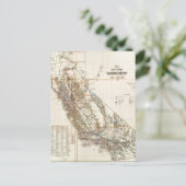 Californië Nevada Historic Map USA Briefkaart (Staand voorkant)