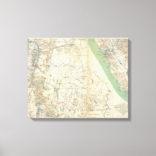 Californië, Nevada, Oregon Canvas Afdruk (Voorkant)