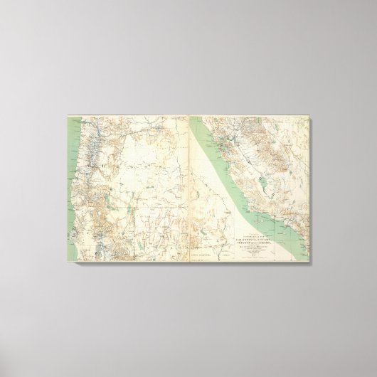 Californië, Nevada, Oregon Canvas Afdruk (Voorkant)
